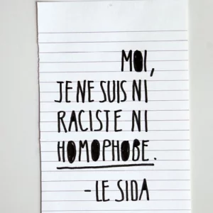 Affiche AIDES, le sida n'est ni raciste ni homophope